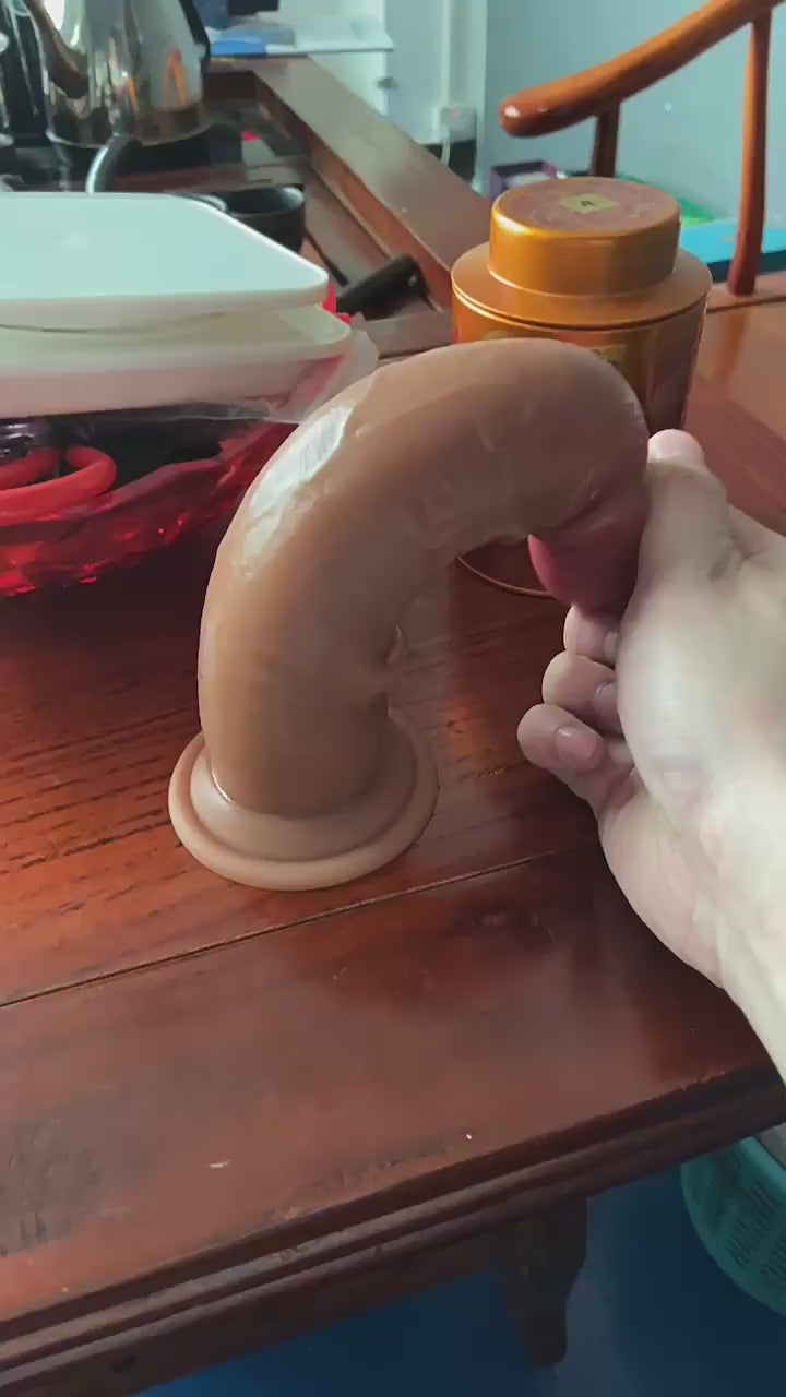 Consolador vibrador giratorio de 9,17 pulgadas con 5 cuentas y 8 funciones, control remoto