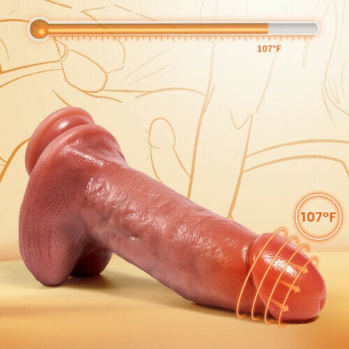 Dika Puŝa Vibra Varmega Realisma Dildo kun Forta Suĉtaso kaj Teleregilo