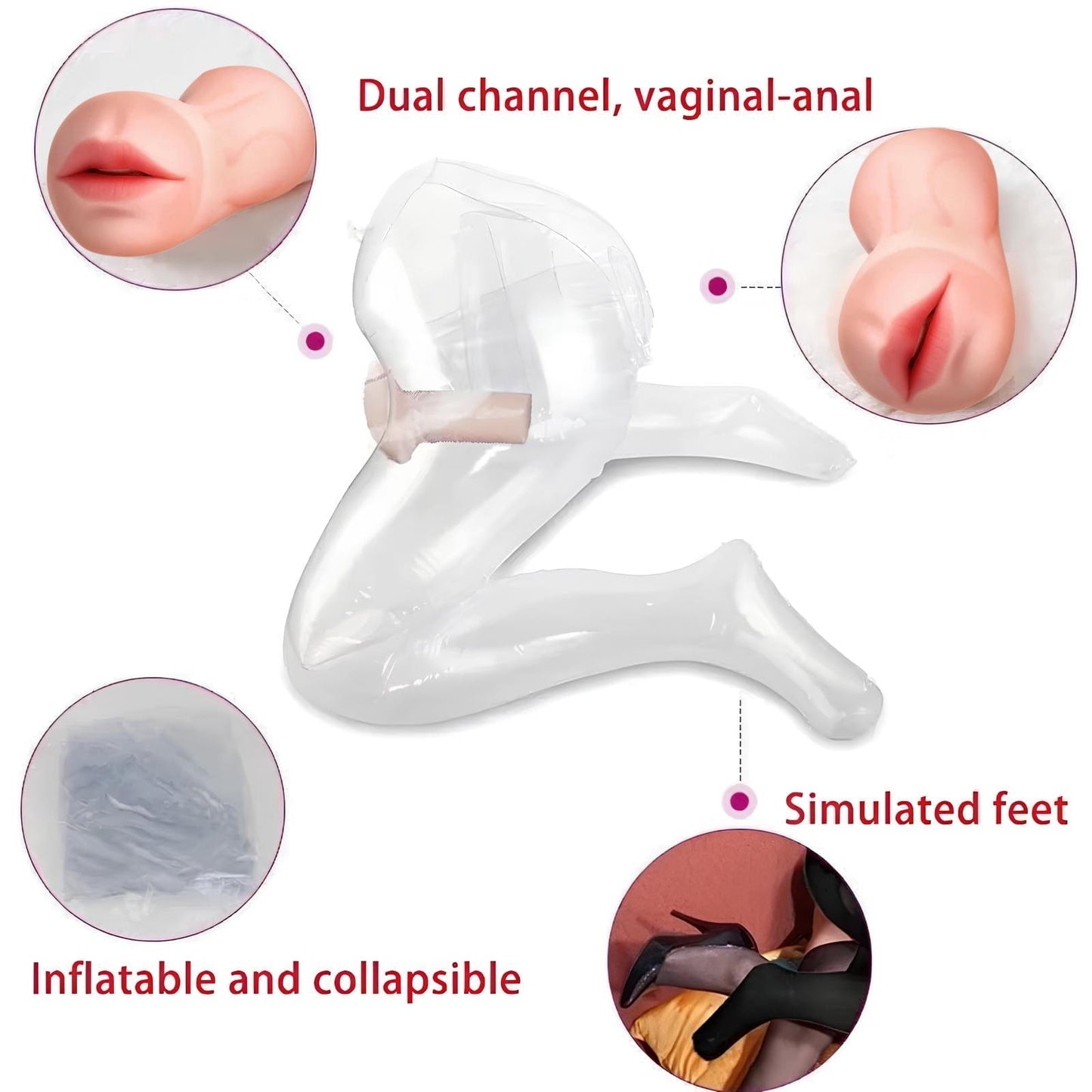 PVC Inflatable Female Half-body Toroso Transparent Model