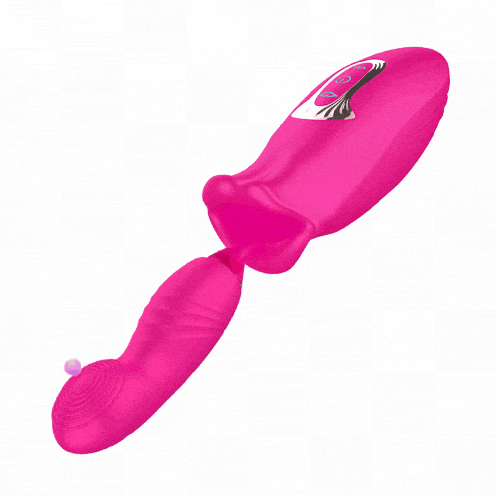 Vibrilo Rose Muncher Bite, G-punkta klitora stimulilo, vaginsuĉa masturbatoro