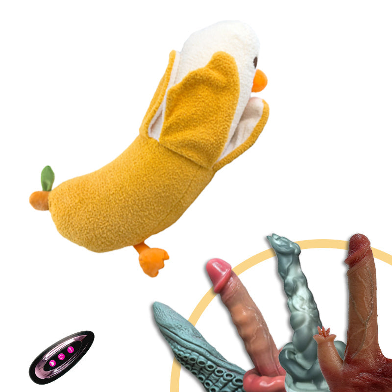 Máquina de consolador de peluche, juguete sexual con control remoto para lamer y empujar.