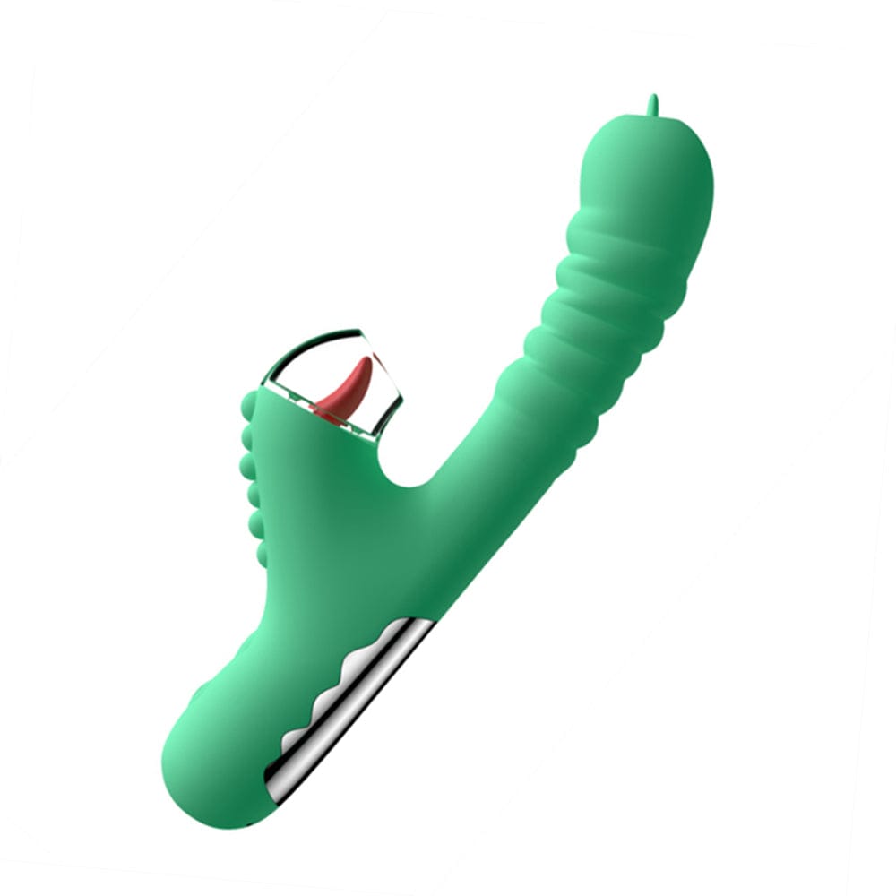 Small Dinosaur Vibrator - Multi-frequency Telescopic Tongue Sucking Clit Stimulation Vibrator