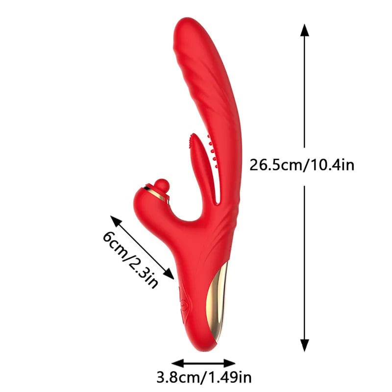 5 IN 1 Thrusting Vibrator with Licking, Warming & Clit Tapping