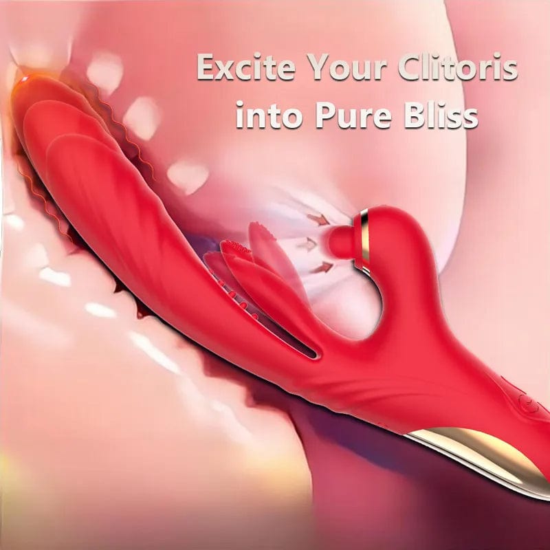 5 IN 1 Thrusting Vibrator with Licking, Warming & Clit Tapping