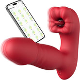 Mouth Licking Thrusting Wearable G spot Vibrator with App Control