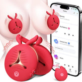 Rabbit Vibrating Nipple Clamps BDSM Toy with APP & Remote Control