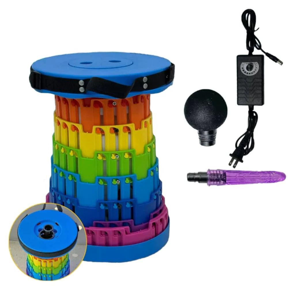 Consolador sexual TOYHEERG Rainbow Telescopic Chair para estimulación al aire libre