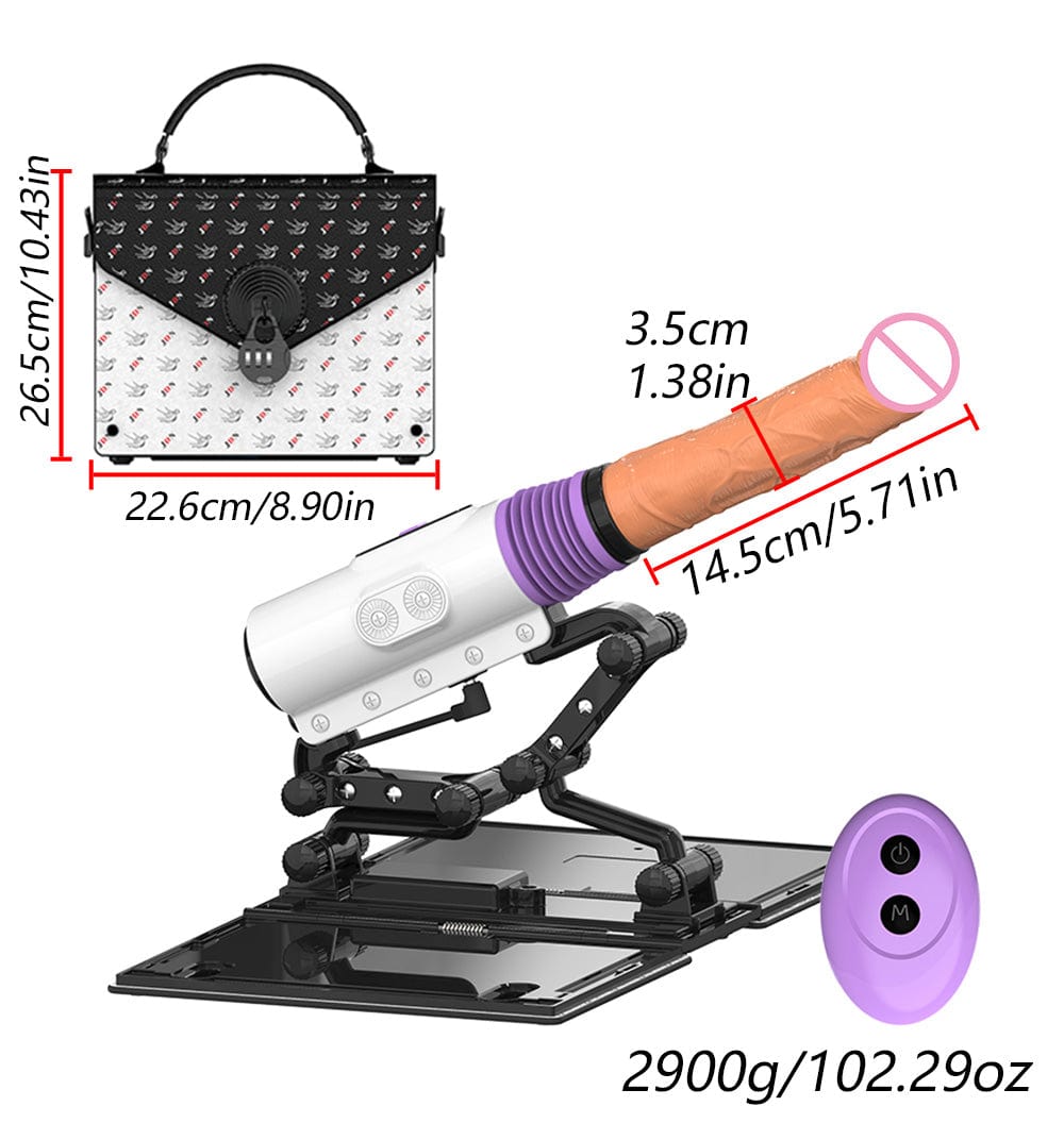 Leather Bag Machine X5x7 Sex Machine Masturbation Pumping Gun With Dildos