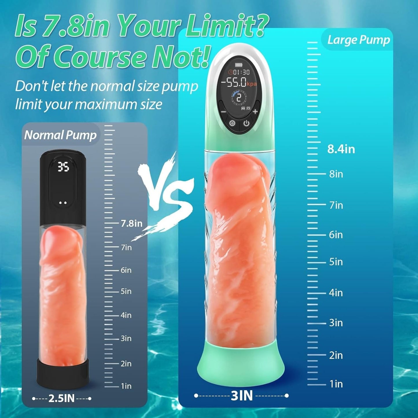 Penis Enlargement Extend Pump Water Massage Cup For Male Masturbation