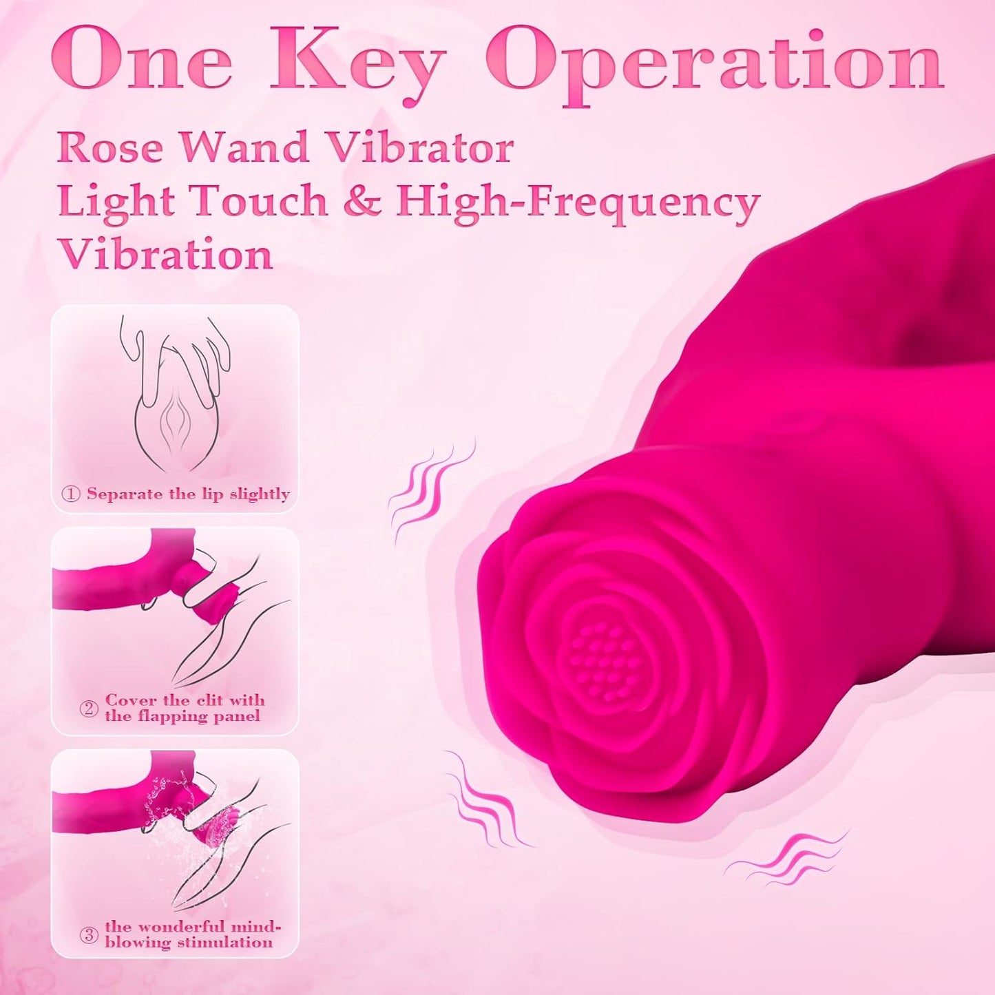 Consolador anal vibrador de doble punta con forma de rosa y 10 modos de vibración