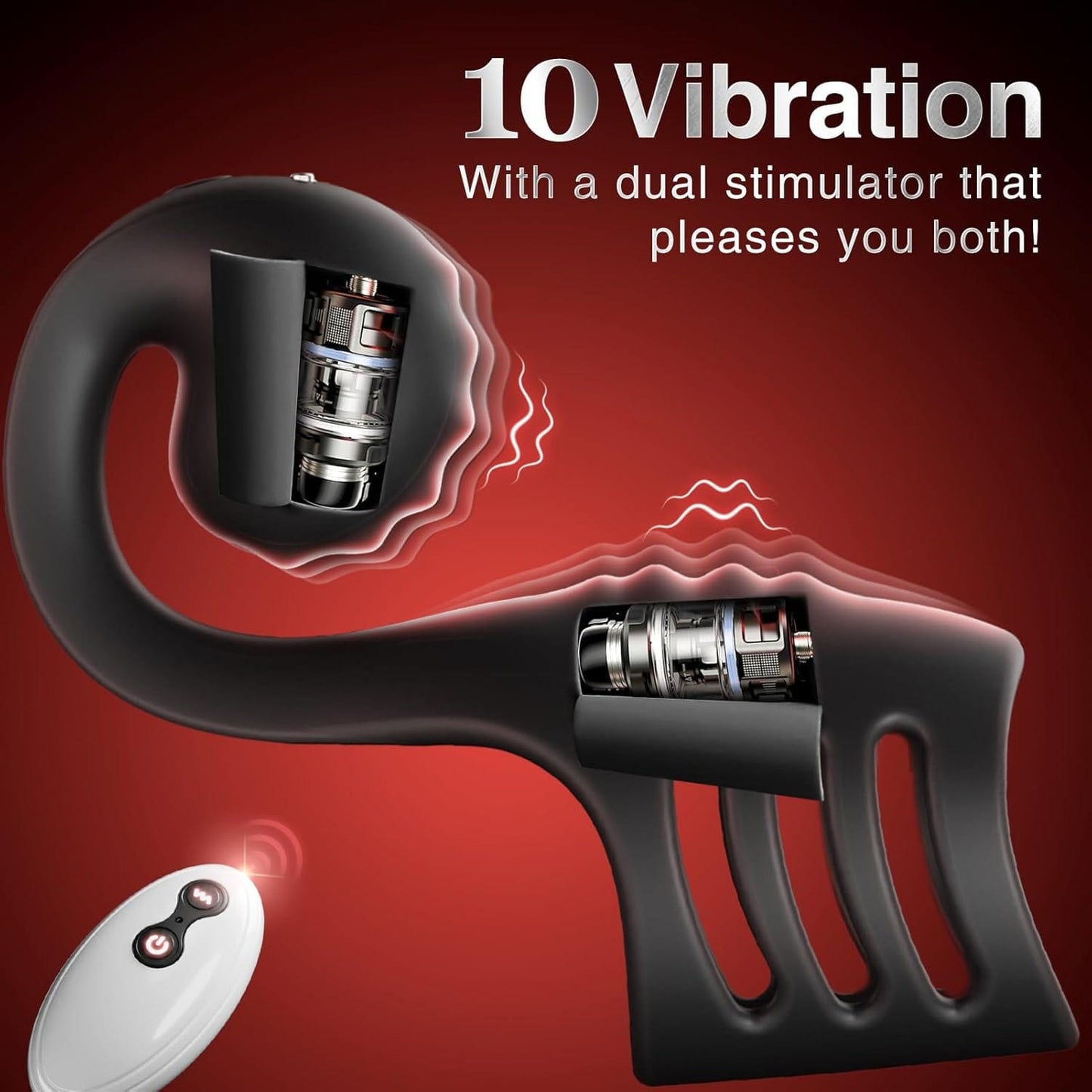 4 in 1 Penis Sleeve Ring Vibrator with Snail-Shaped Clit Stimulator