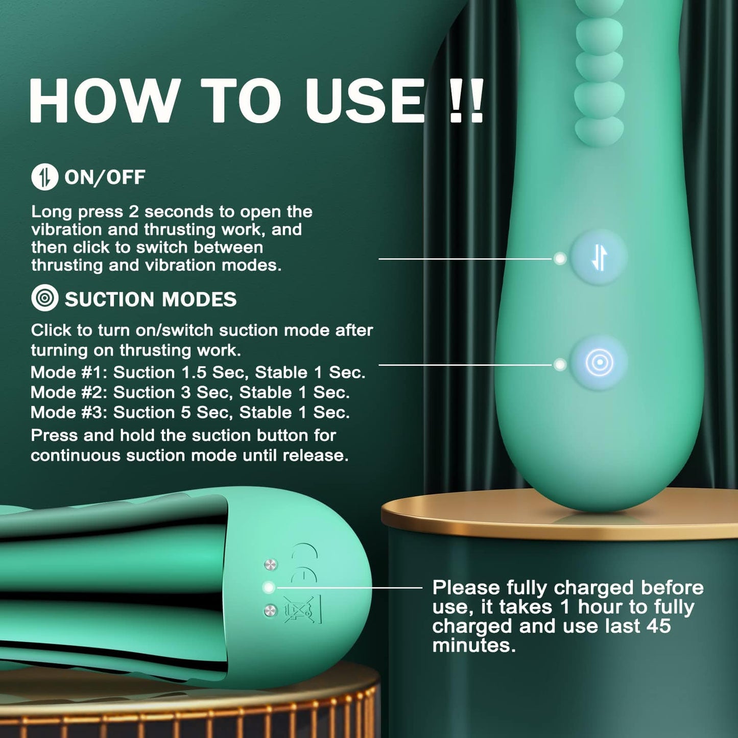 Small Dinosaur Vibrator - Multi-frequency Telescopic Tongue Sucking Clit Stimulation Vibrator