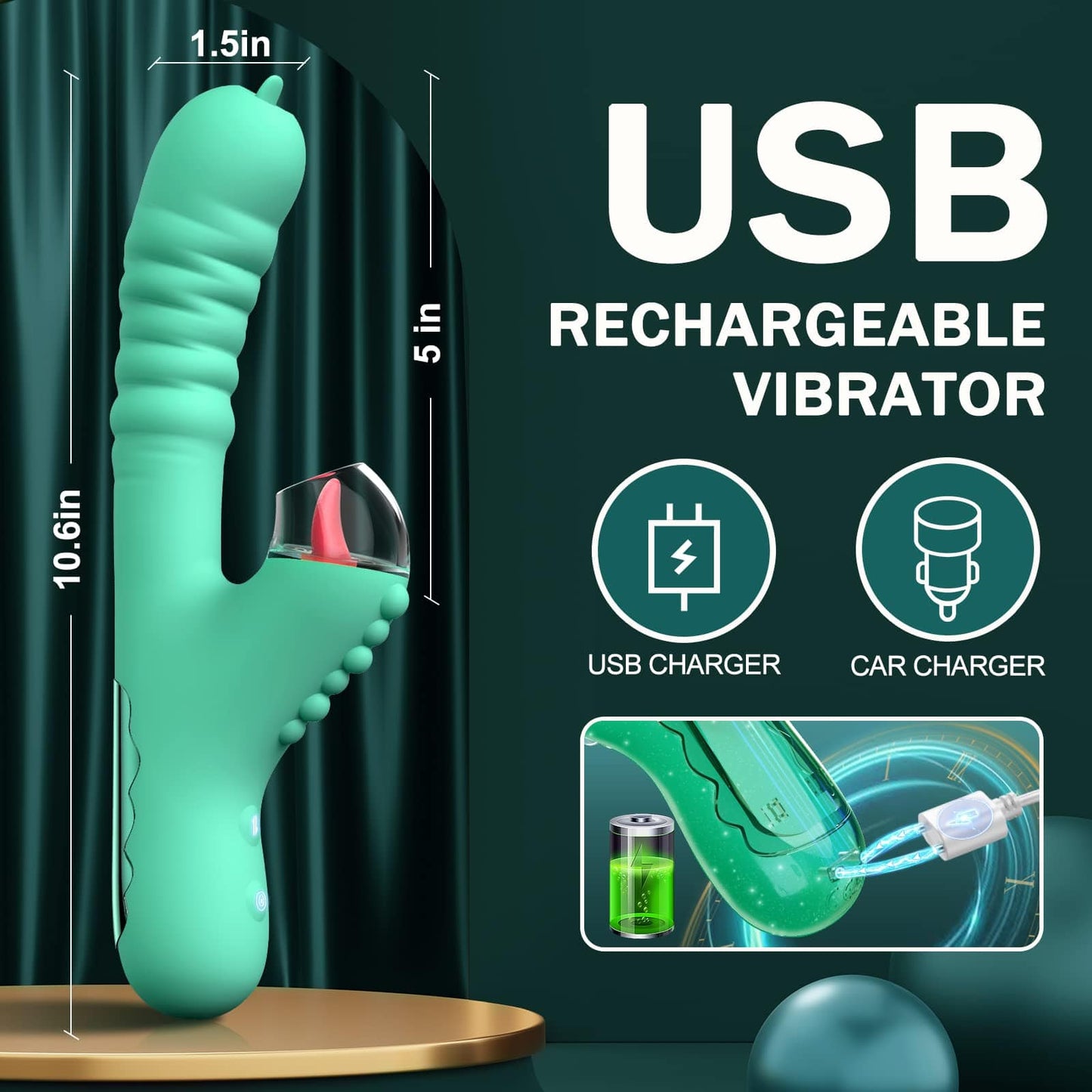 Small Dinosaur Vibrator - Multi-frequency Telescopic Tongue Sucking Clit Stimulation Vibrator