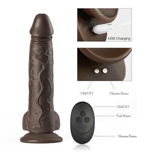 Vibrador telescópico giratorio de 8,7 pulgadas K05 con emulación de café negro