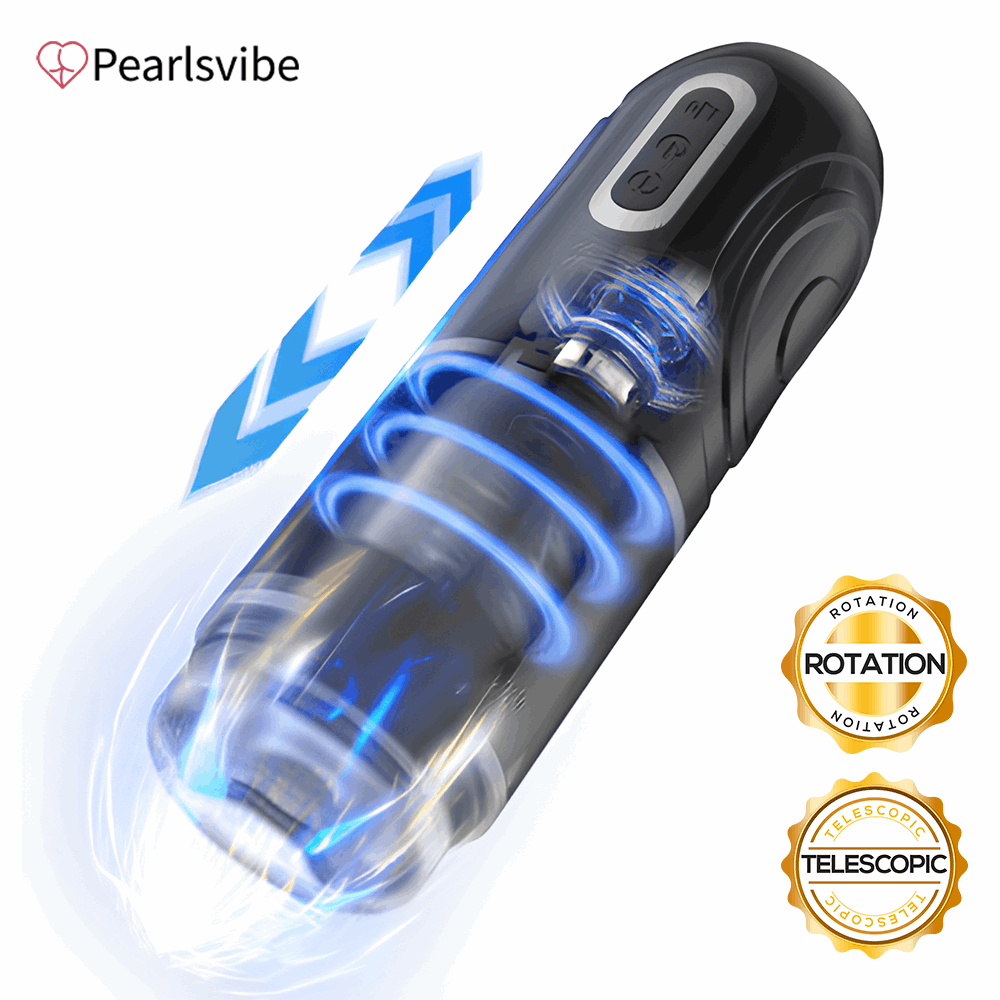 PowerKing Ultra-Teknika Senmane Manebla 7 Teleskopaj Rotaciaj Reĝimoj Vira Masturbilo Taso