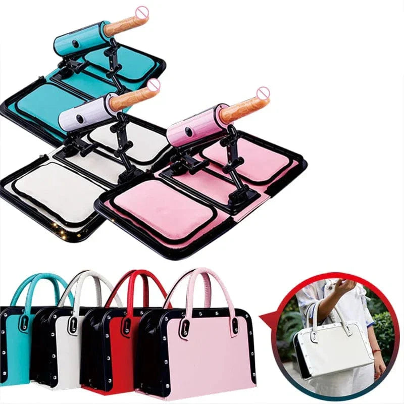 Máquina sexual femenina Leather Bag 1.0, masturbación, pistola de bombeo con consoladores