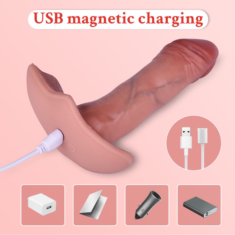 3 en 1 Puŝanta Realisma Portebla Vibrilo kun Teleregilo