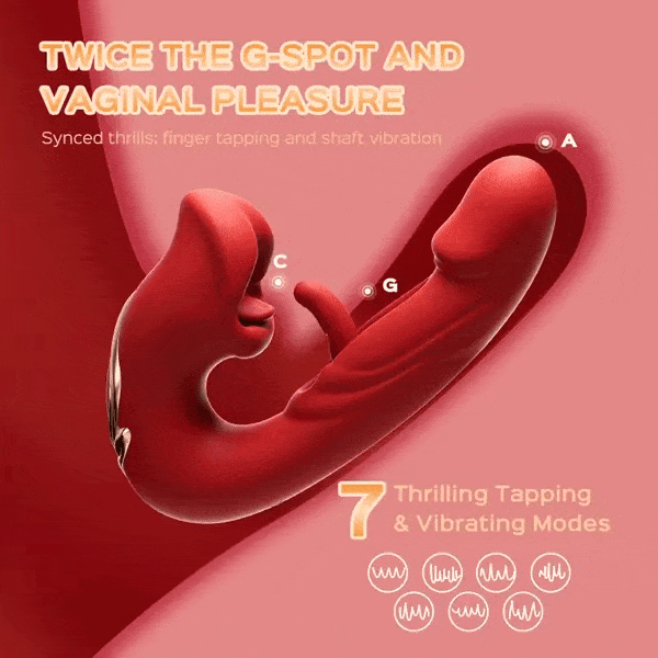 Rose Muncher Tapping G-Spot Vibrator Tongue Clitoral Stimulator