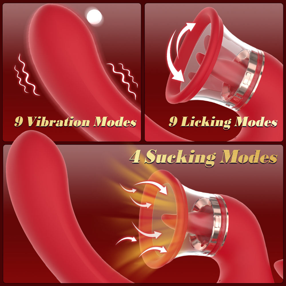 Sandra Tongue Licking Vacuum Suction Clitoral G-spot Vibrator