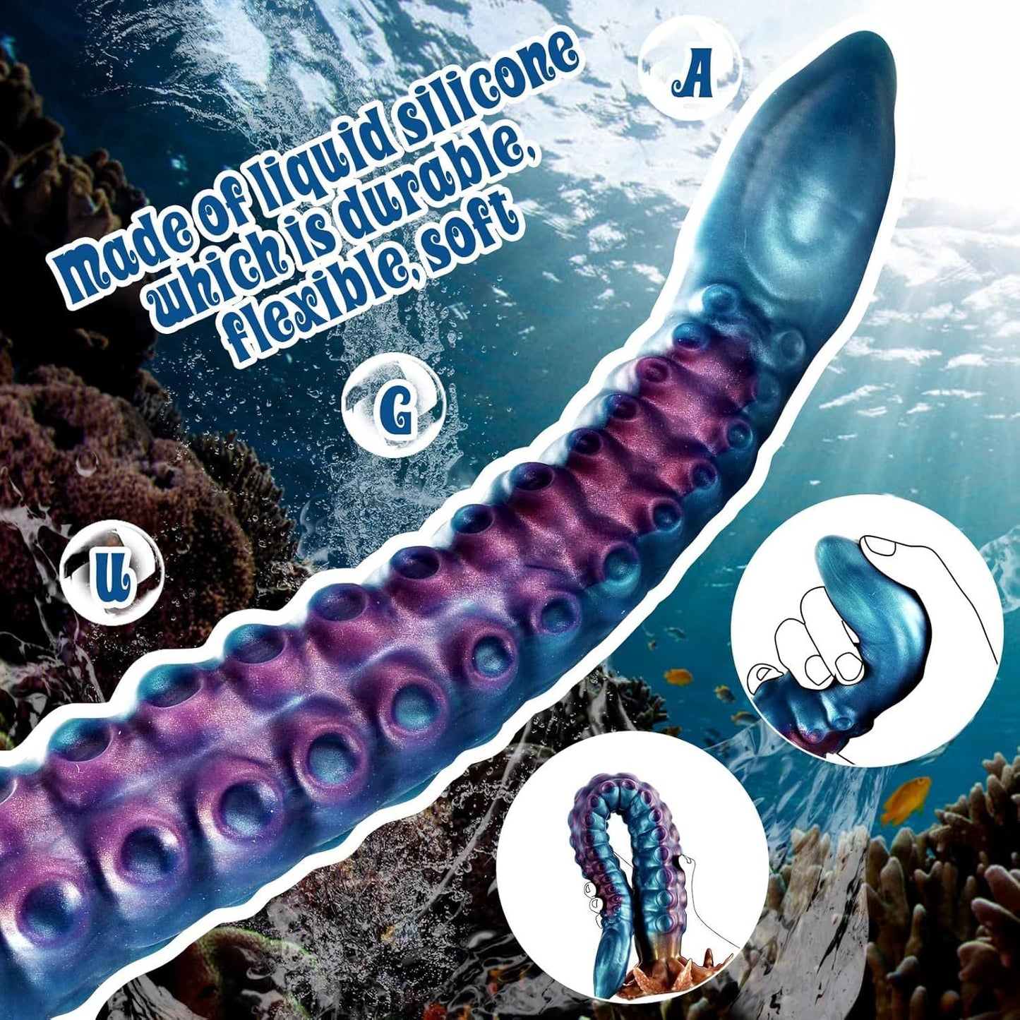 Realistic Tentacle Huge Fantasy Dildo Silicone Anal Dilator