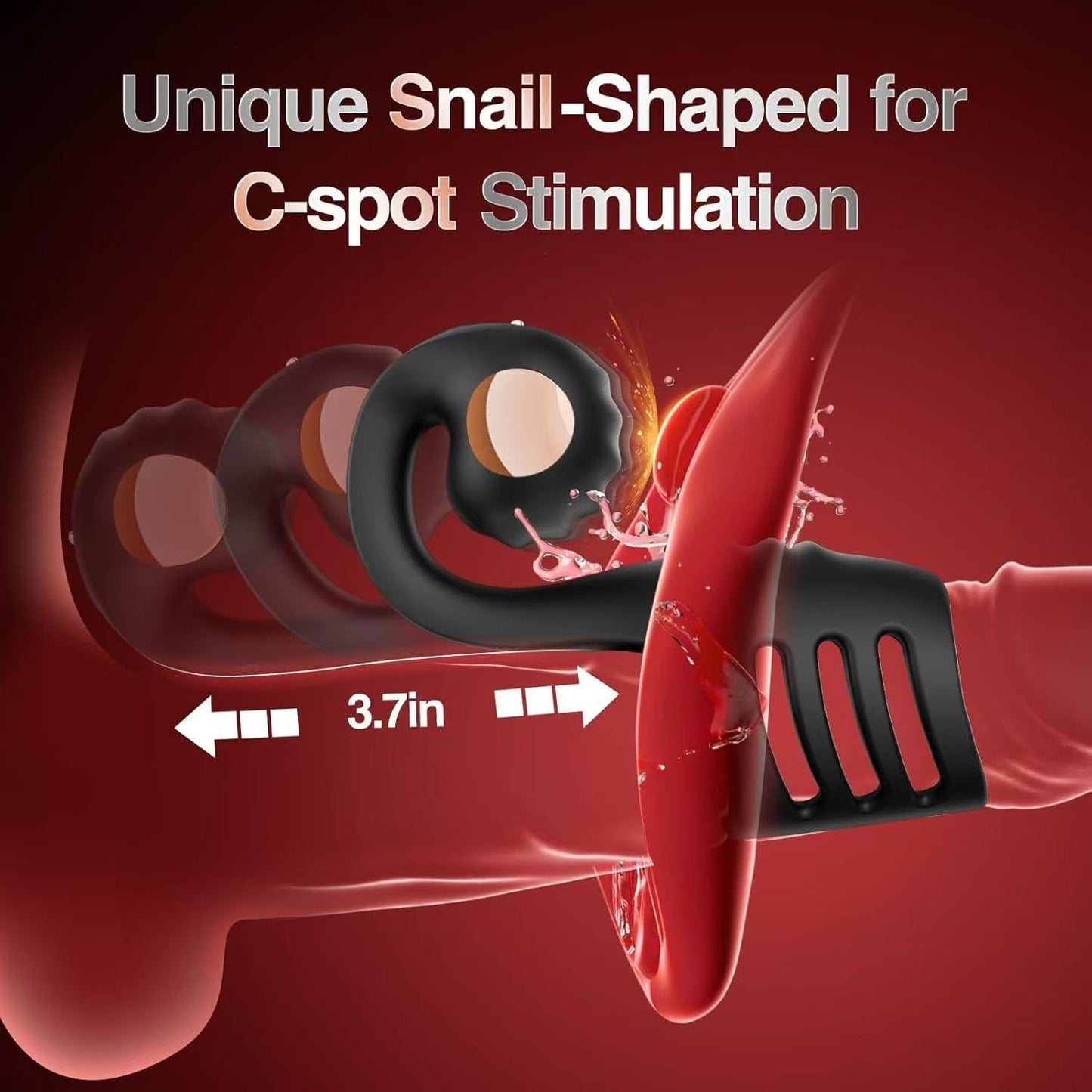 4 in 1 Penis Sleeve Ring Vibrator with Snail-Shaped Clit Stimulator