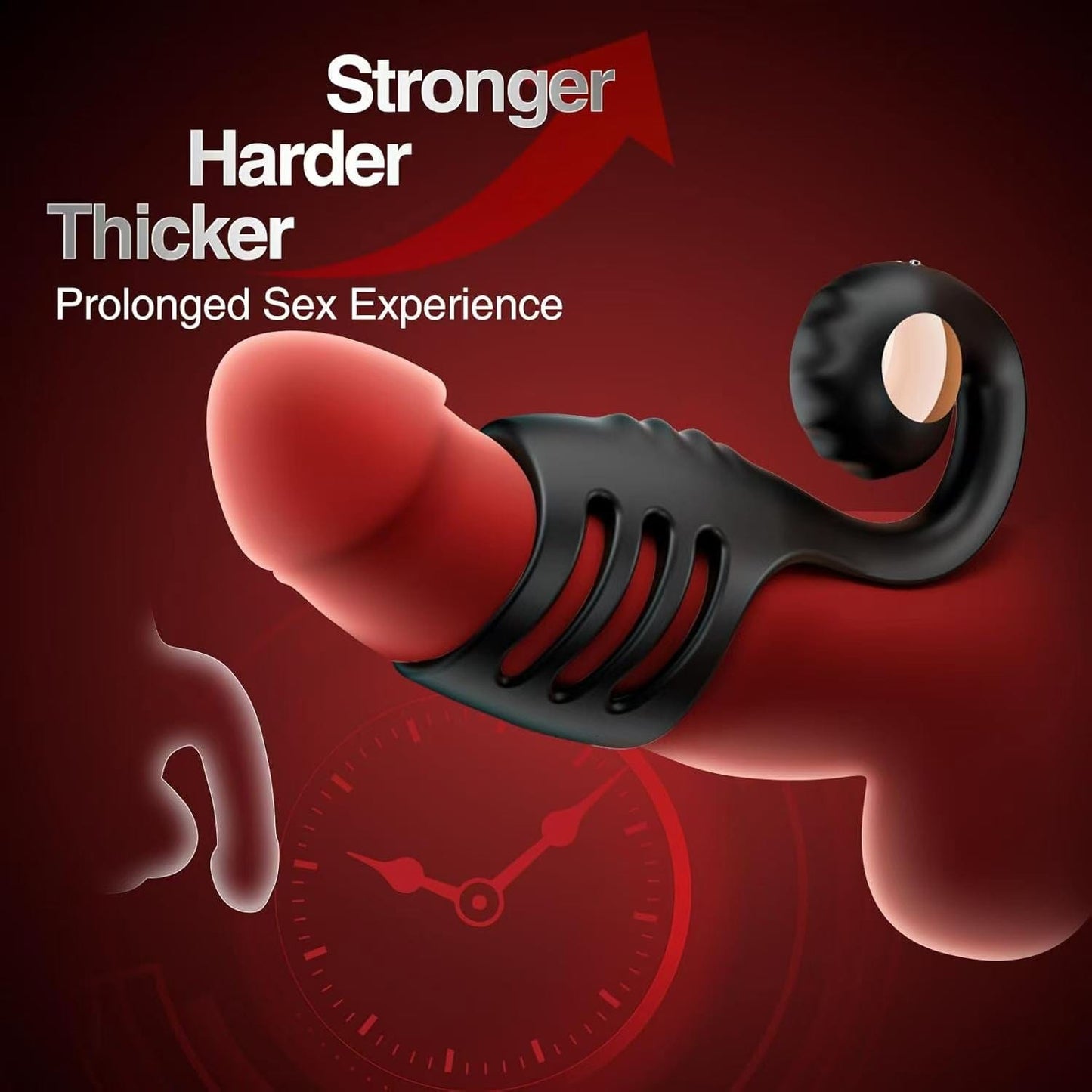4 in 1 Penis Sleeve Ring Vibrator with Snail-Shaped Clit Stimulator