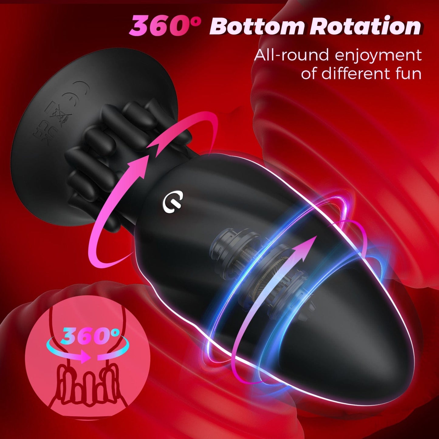 APP - Controlled Rotating Anal Plug 9 Modes Waterproof Quiet