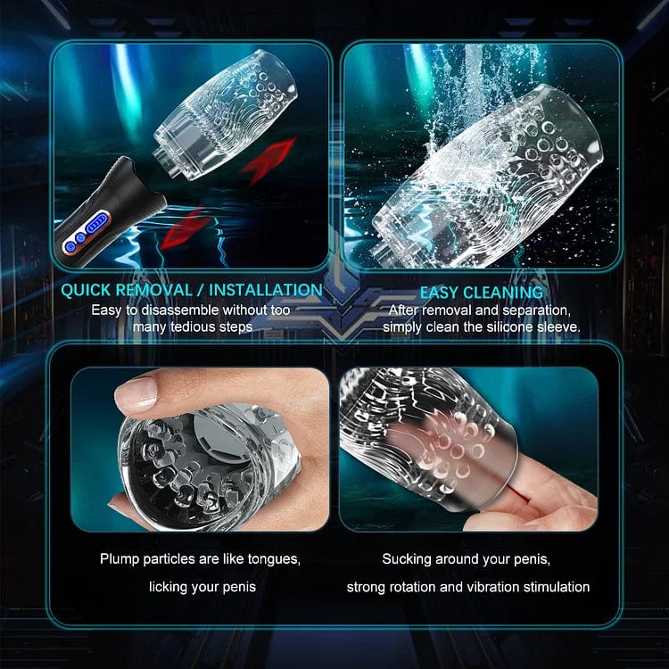 Gawk Gawk 3000 PRO Male Rose Thrusting Rotating And Vibrating Oral Sex Masturbation Cup