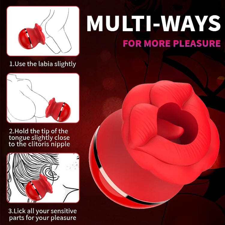 Rose Lip Suction Tongue Licking Massager Clitoral Stimulator