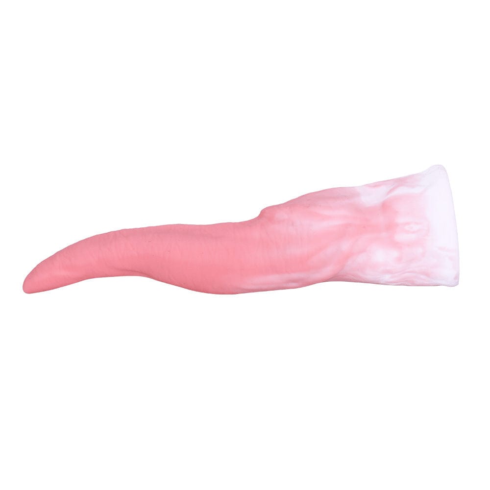 Consolador de silicona con forma de lengua de monstruo, color rosa gradual, de 7,68 pulgadas