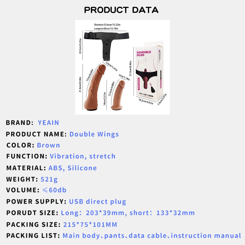 Yeain Wearable Double-headed Thrusting Dildo Vibrator For LGBT