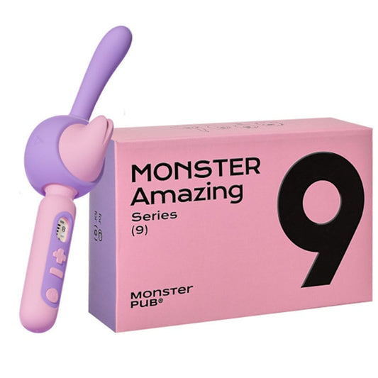 Monster Av Vibranta Bastono 3 en 1 Bastona Kapo Hejtilo G-Punkta Stimulilo Aplika Teleregilo