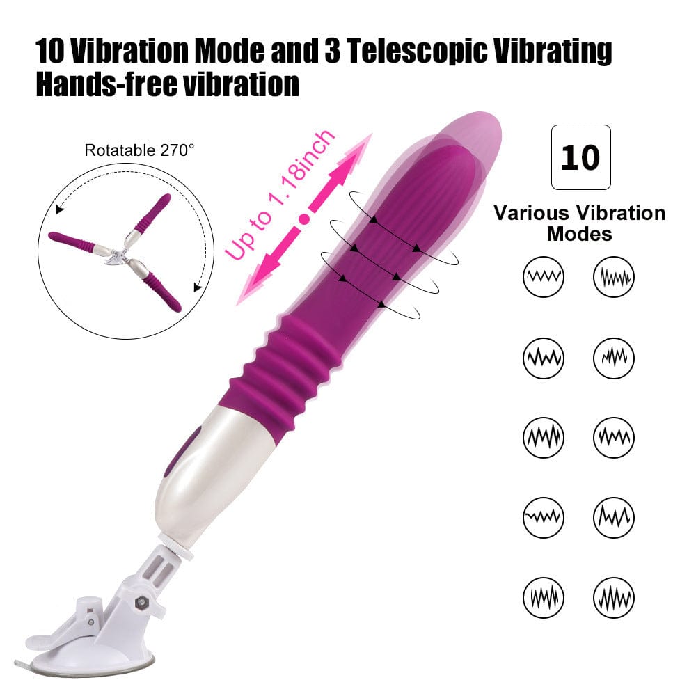 Máquina sexual telescópica de empuje de 10 frecuencias para mujeres