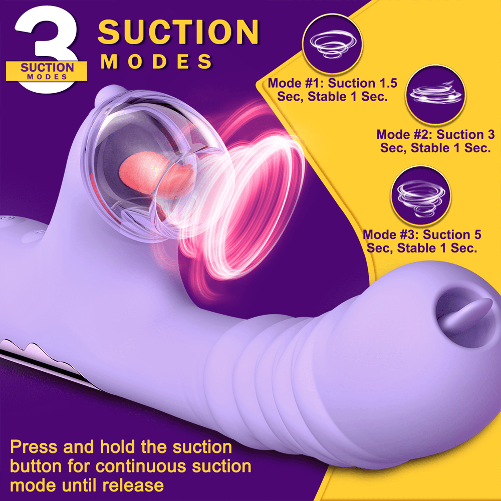 Small Dinosaur Vibrator - Multi-frequency Telescopic Tongue Sucking Clit Stimulation Vibrator
