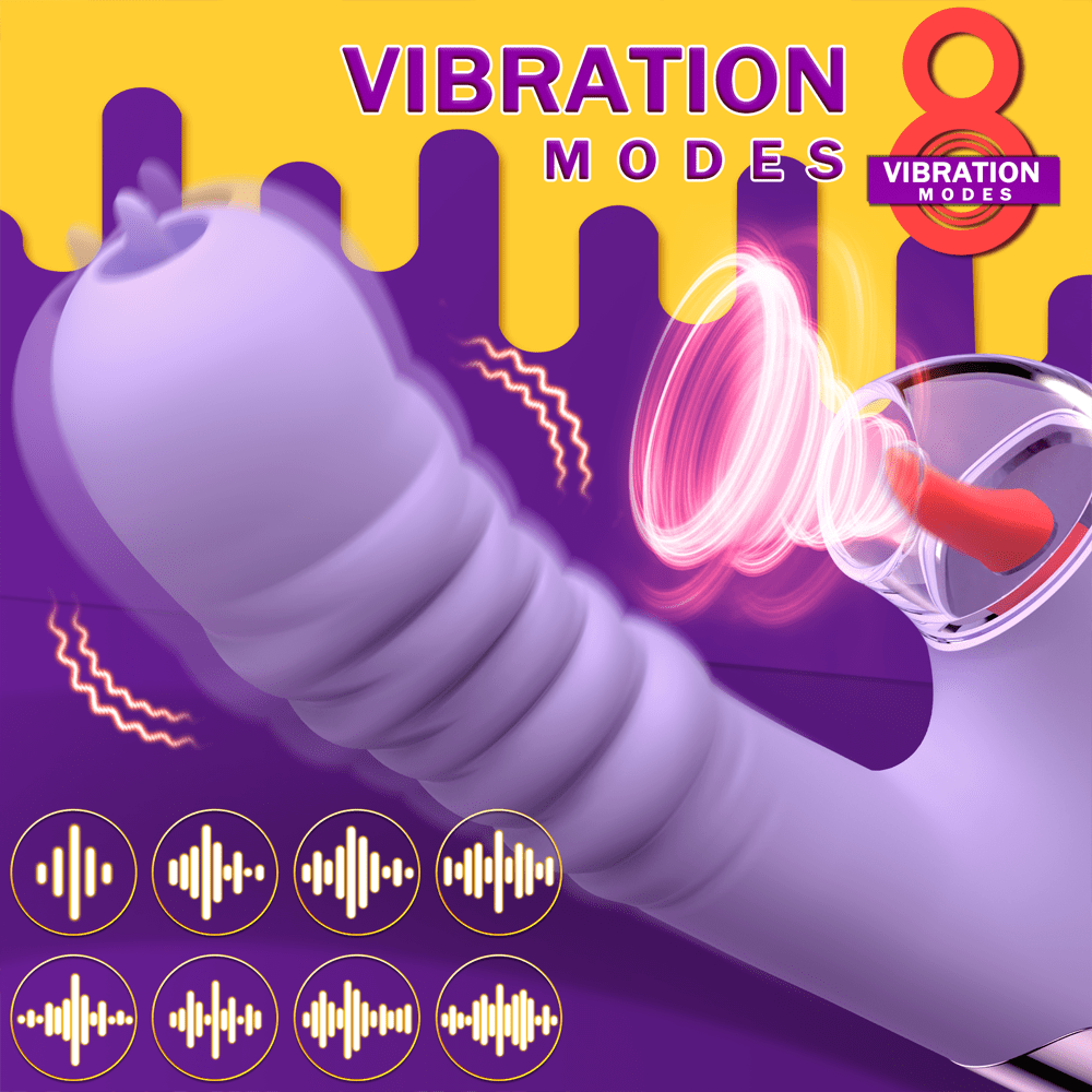 Small Dinosaur Vibrator - Multi-frequency Telescopic Tongue Sucking Clit Stimulation Vibrator