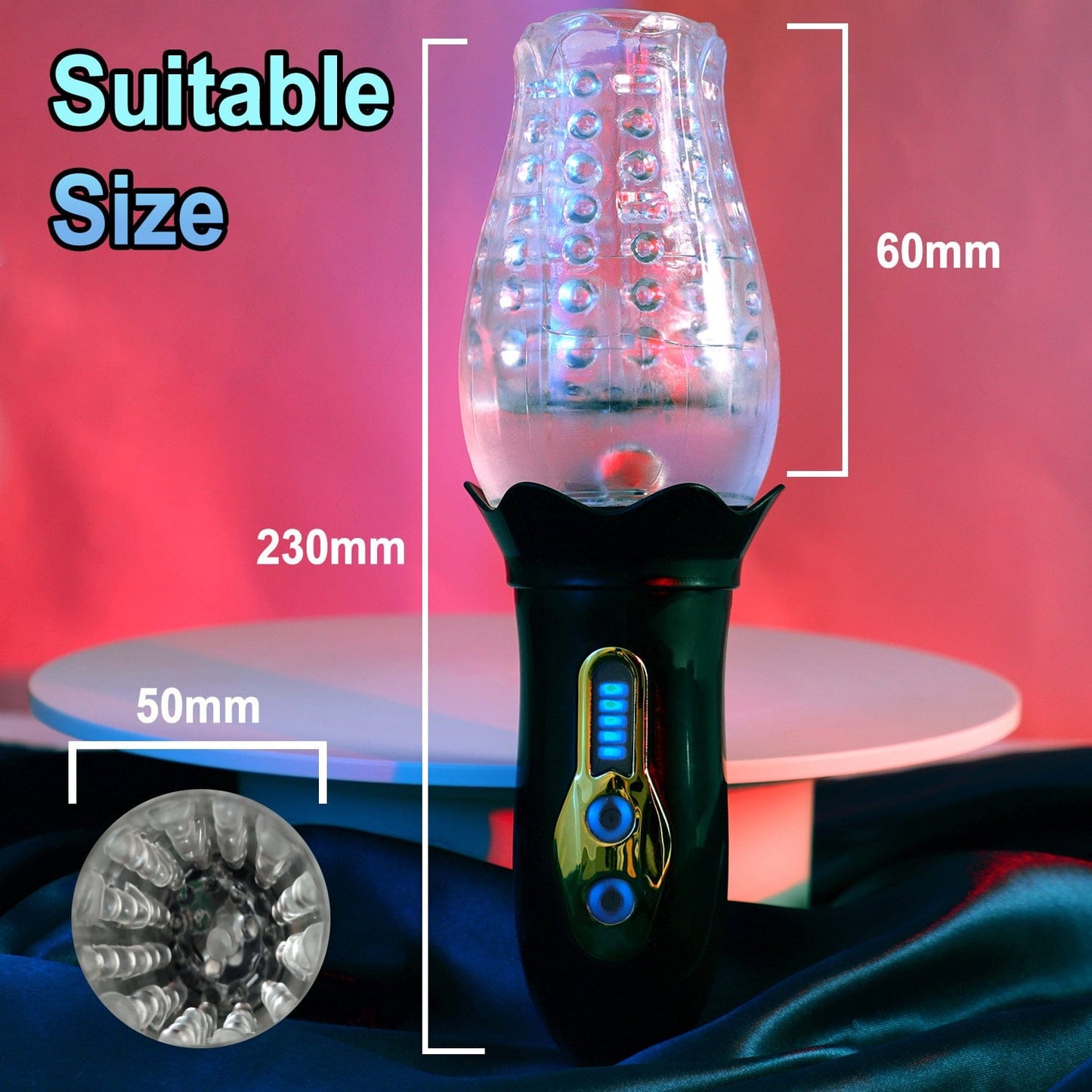 Male Rose Penis Trainer Rotating Vibrating Deepthroat Masturbator
