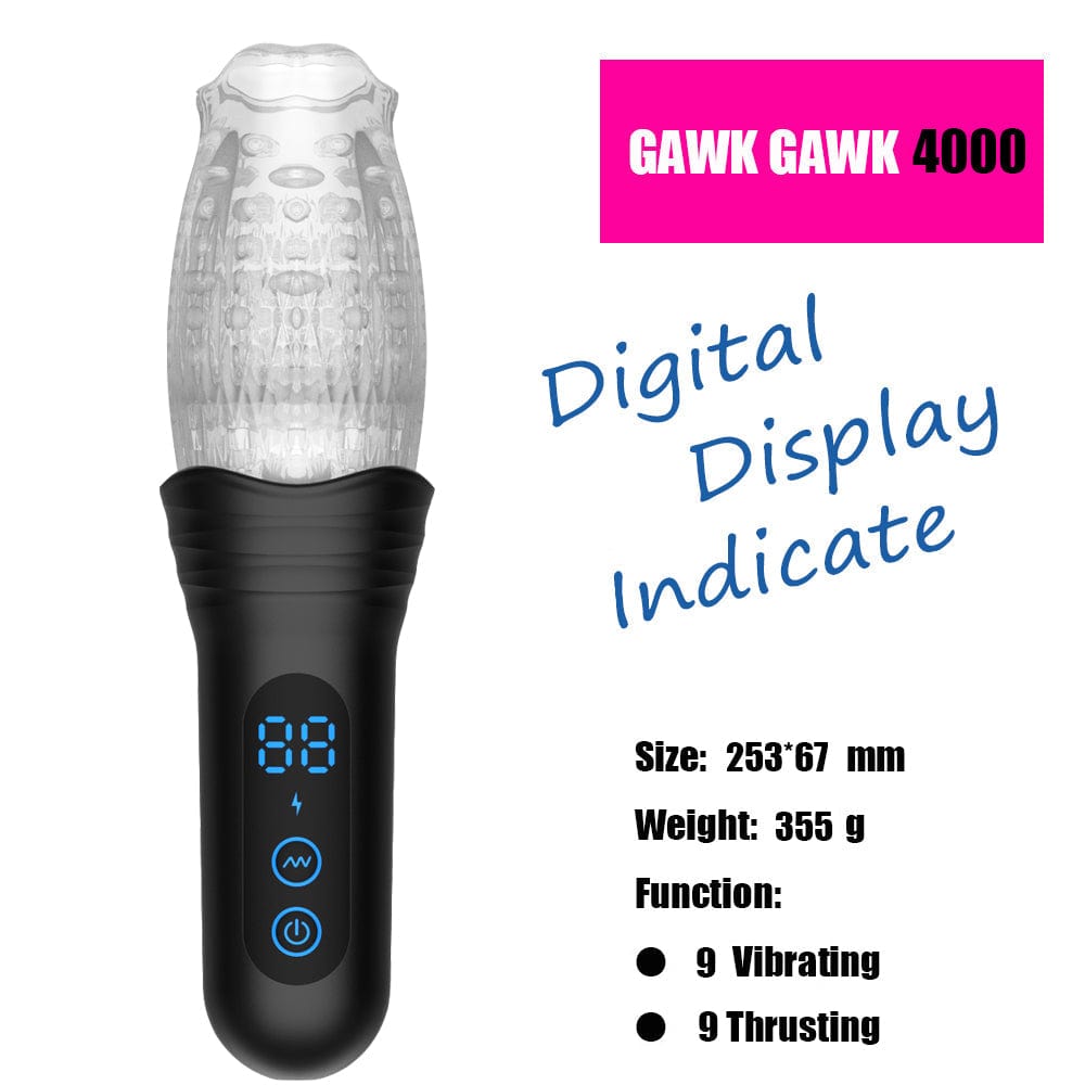 Gawk Gawk 4000 Masturbator Masturbating Electric Sex Toy for Men with 9 Vibration and Telescopic Modes