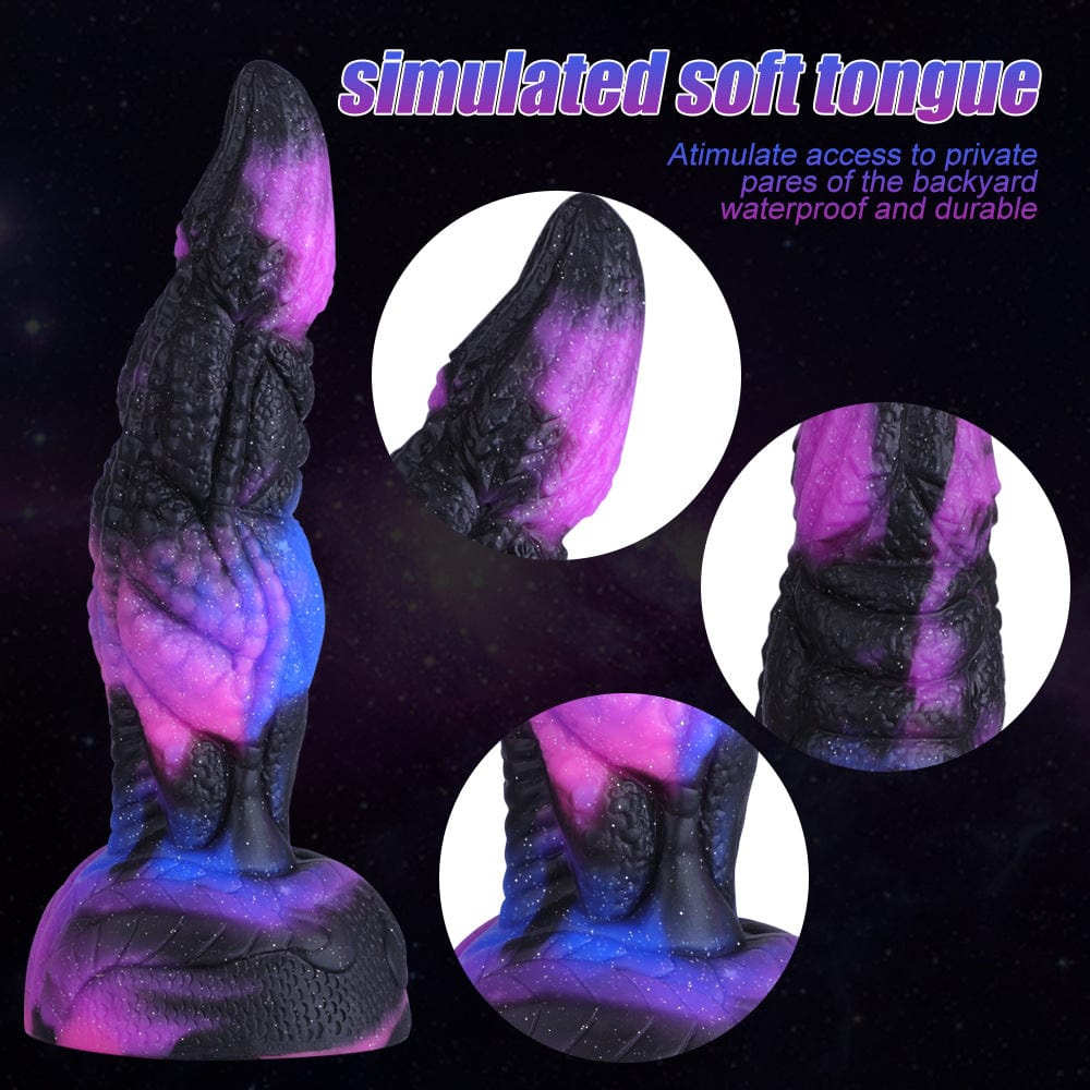 Consolador artificial morado oscuro estrellado de forma especial