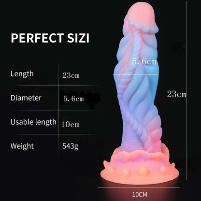 Consolador anal de silicona fluorescente