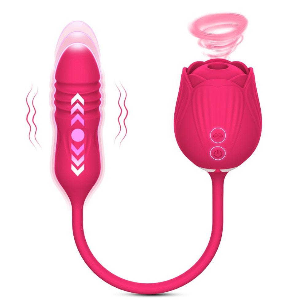 Rose Toy Vibrator Female Telescopic Egg Jumping Tongue Licker Sex Toys
