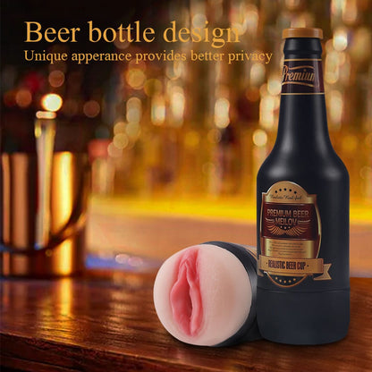 Masturbador masculino, juguete erótico, botella de cerveza portátil. 