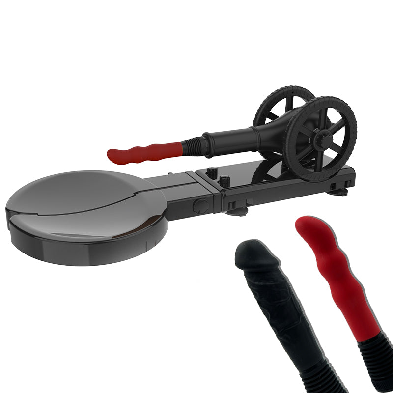 Máquina de dildos de empuje en forma de cañón con dildos y control remoto