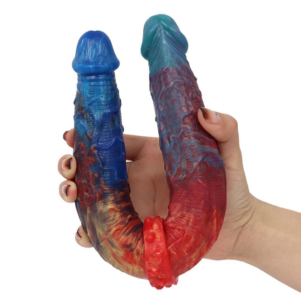 Consolador anal de silicona líquida de doble punta y colorido