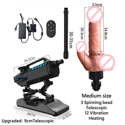 Masturbador femenino con consolador telescópico totalmente automático