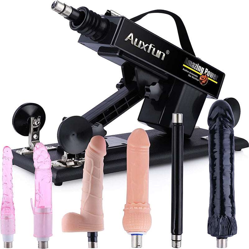 Máquina sexual automática con dispositivo de empuje y pistola con 6 accesorios