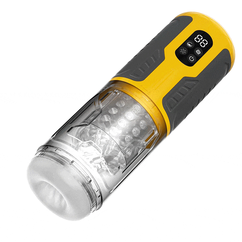 Juguete de masturbación masculina con vibración giratoria y de empuje de doble estimulación 