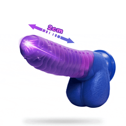Consolador telescópico de silicona realista con pene falso grande y vibrador 