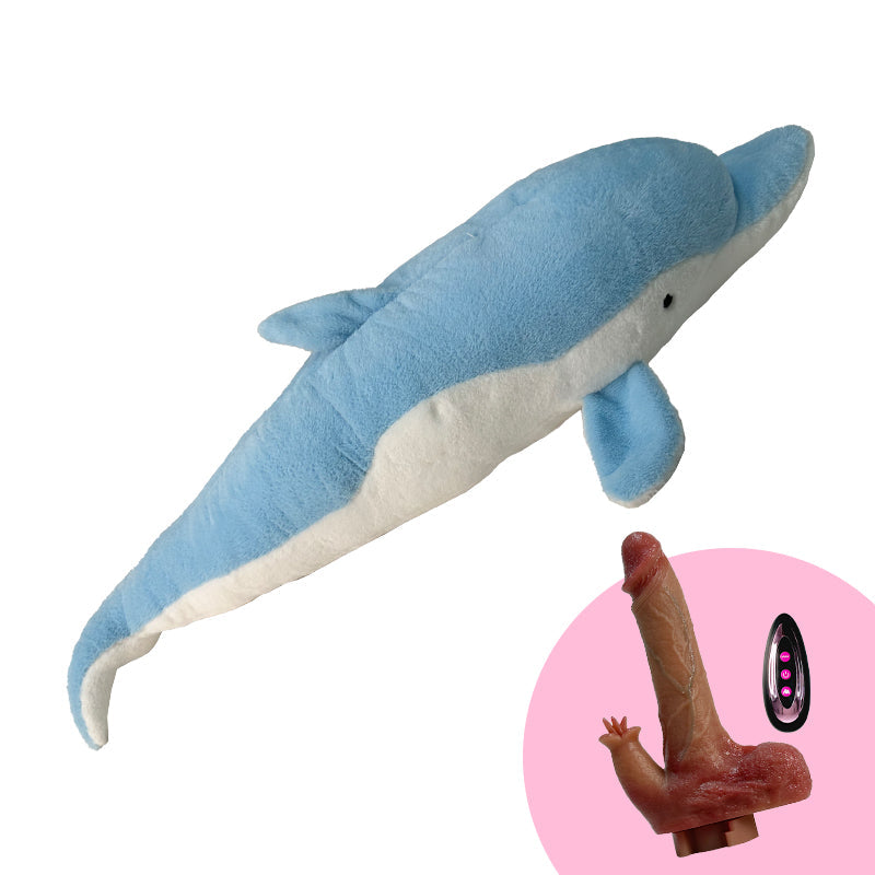 Máquina de consolador de peluche, juguete sexual con control remoto para lamer y empujar.