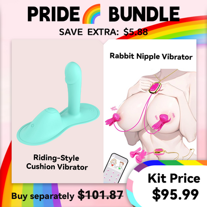 Vibrador de punto G con cojín estilo cabalgata para una estimulación intensa del clítoris y el punto G anal con aplicación