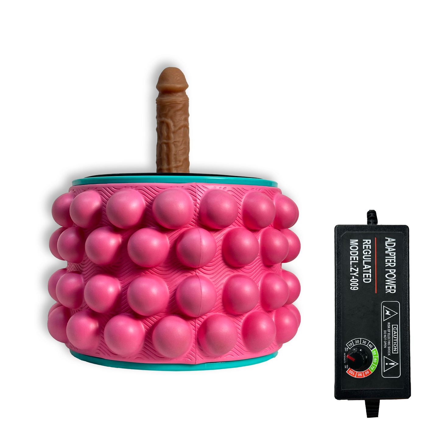 Máquina sexual con forma de pene simulado y rueda de yoga para aliviar la fatiga